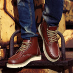 Bottines homme cuir fourrées à lacets semelle épaisse