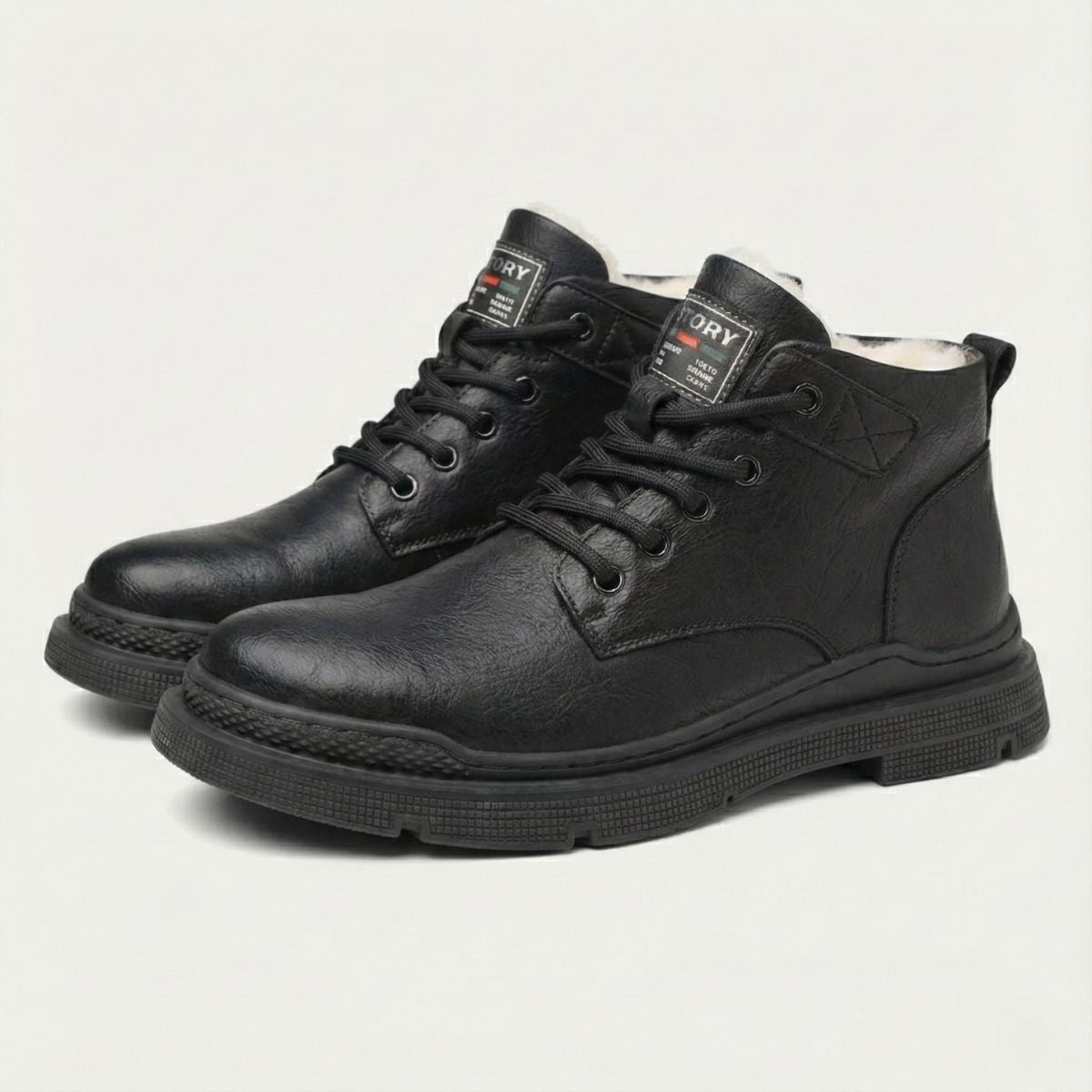 Bottines homme fourrées à lacets