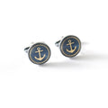 Boutons de manchette homme motif ancre