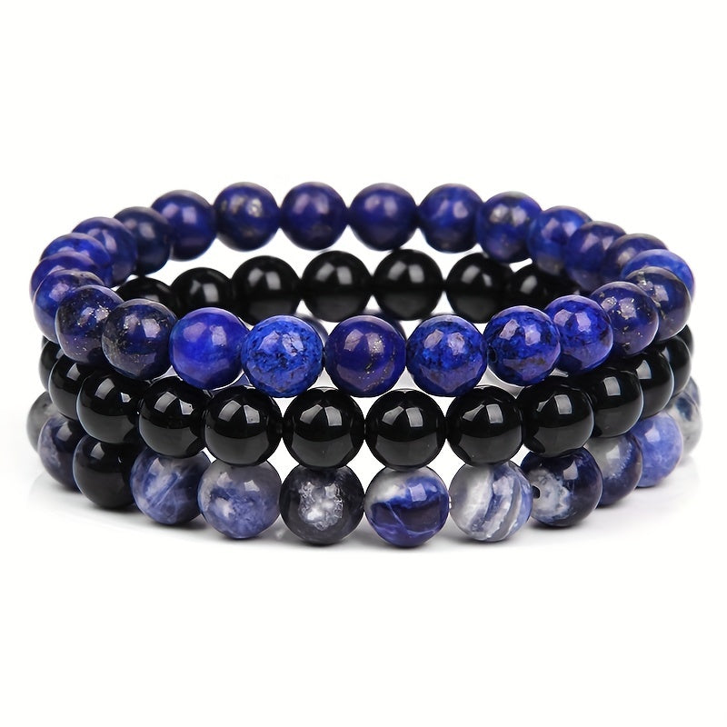 Bracelets homme à perles élastiques