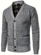 Cardigan à col V boutonné pour homme