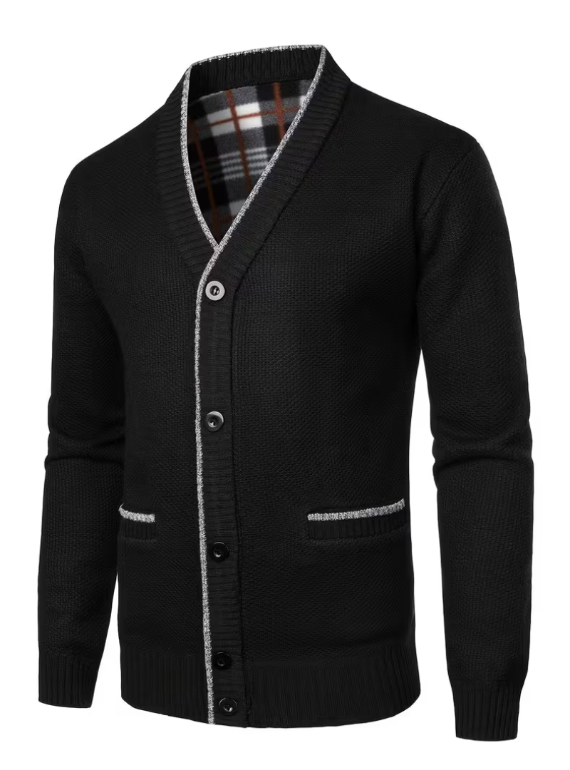 Cardigan à col V boutonné pour homme