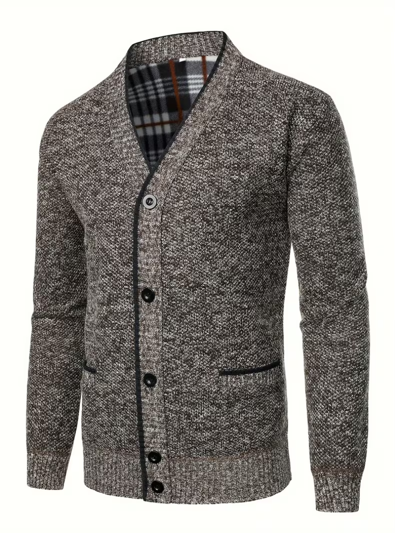 Cardigan à col V boutonné pour homme