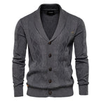 Cardigan homme col châle texturé