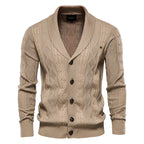 Cardigan homme col châle texturé