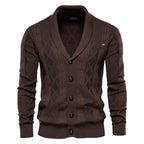 Cardigan homme col châle texturé