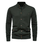 Cardigan homme col montant boutonné