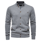 Cardigan homme col montant boutonné