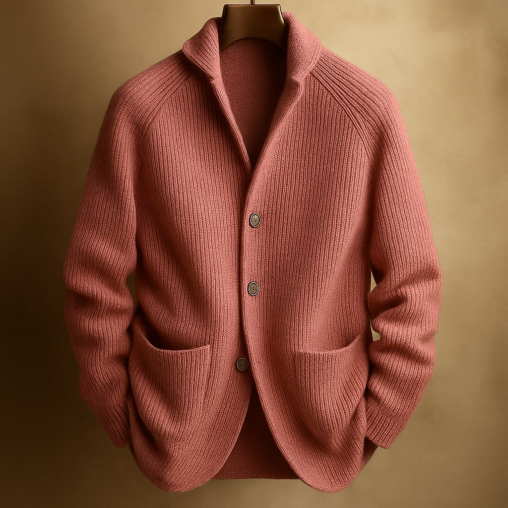 Cardigan homme côtelé à col châle