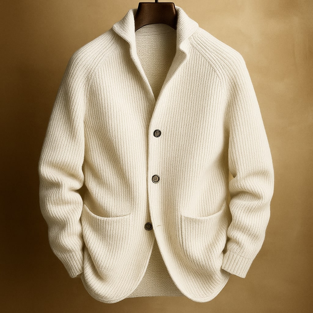 Cardigan homme côtelé à col châle