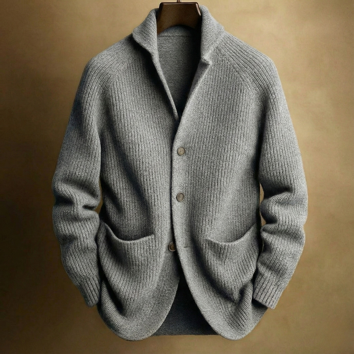 Cardigan homme côtelé à col châle