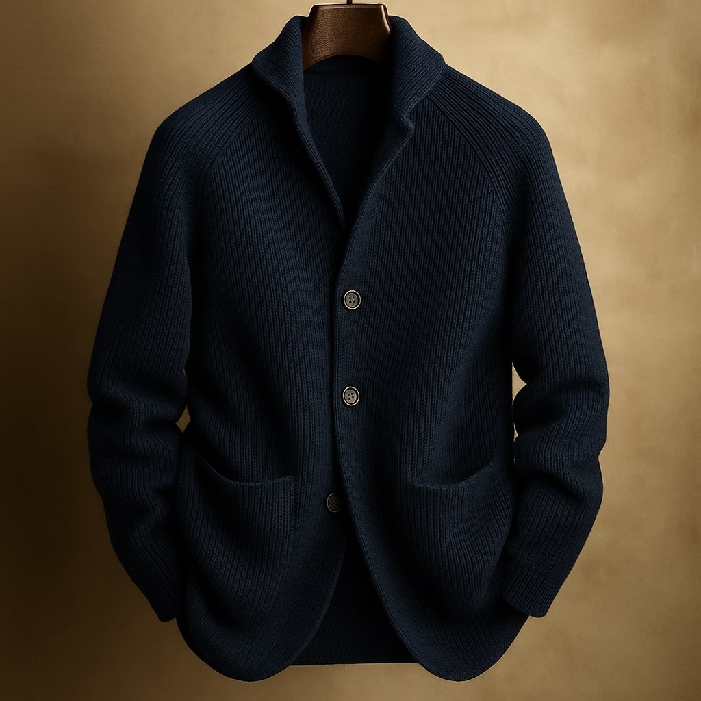 Cardigan homme côtelé à col châle