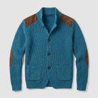 Cardigan homme maille col châle à empiècements