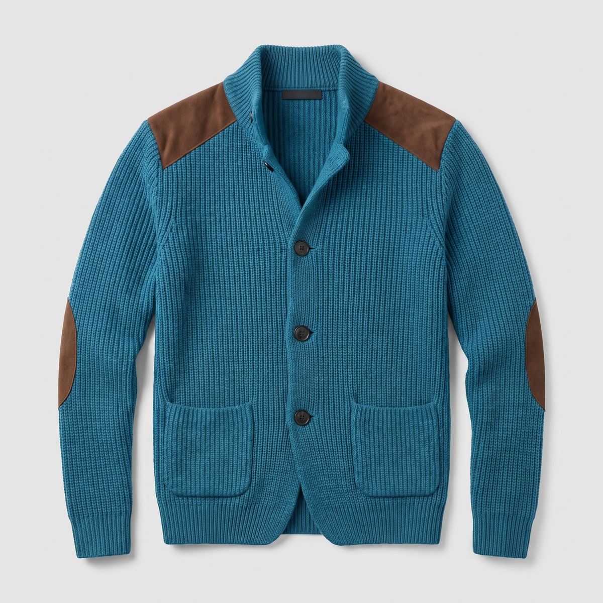 Cardigan homme maille col châle à empiècements