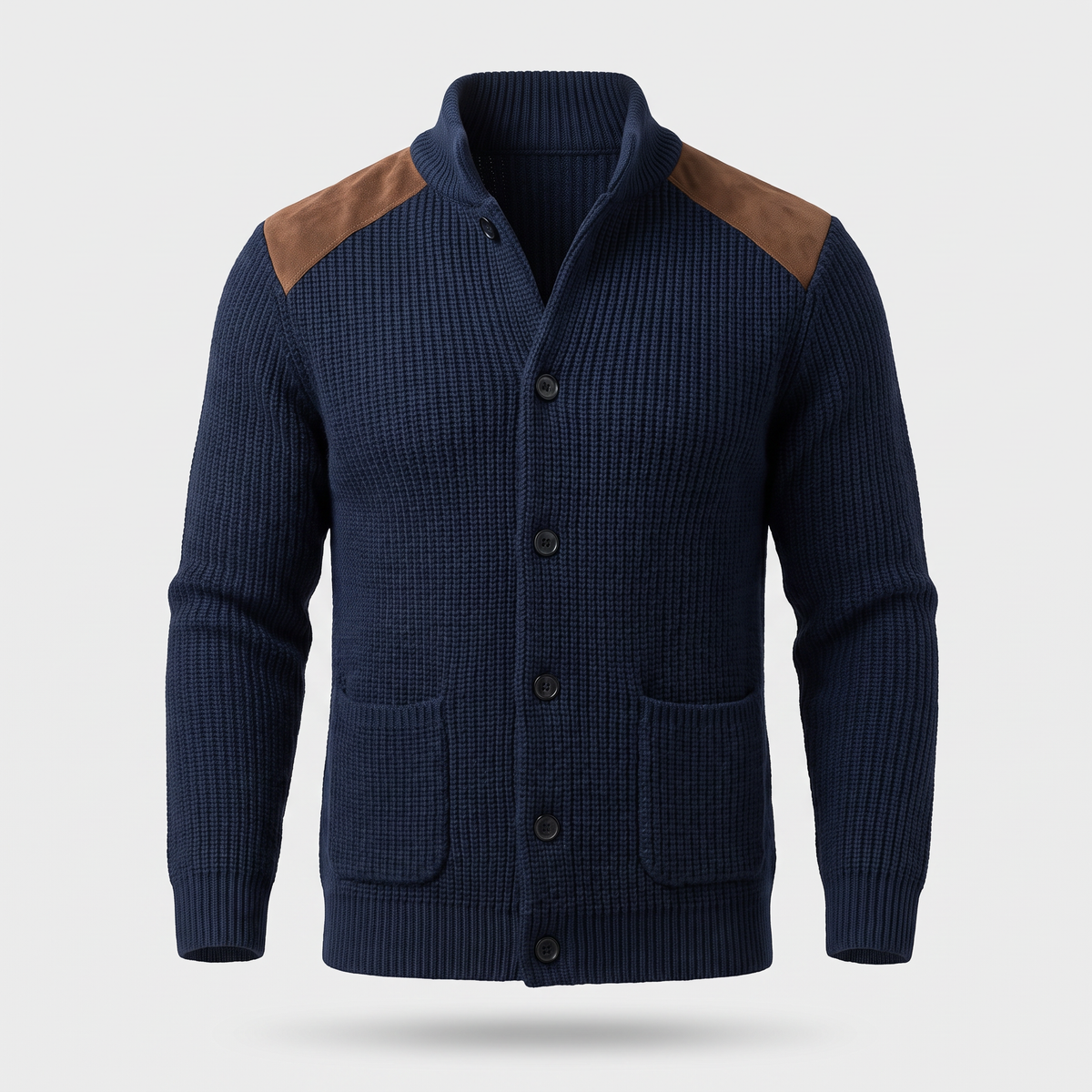 Cardigan homme maille col châle à empiècements