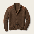 Cardigan homme maille col châle à empiècements