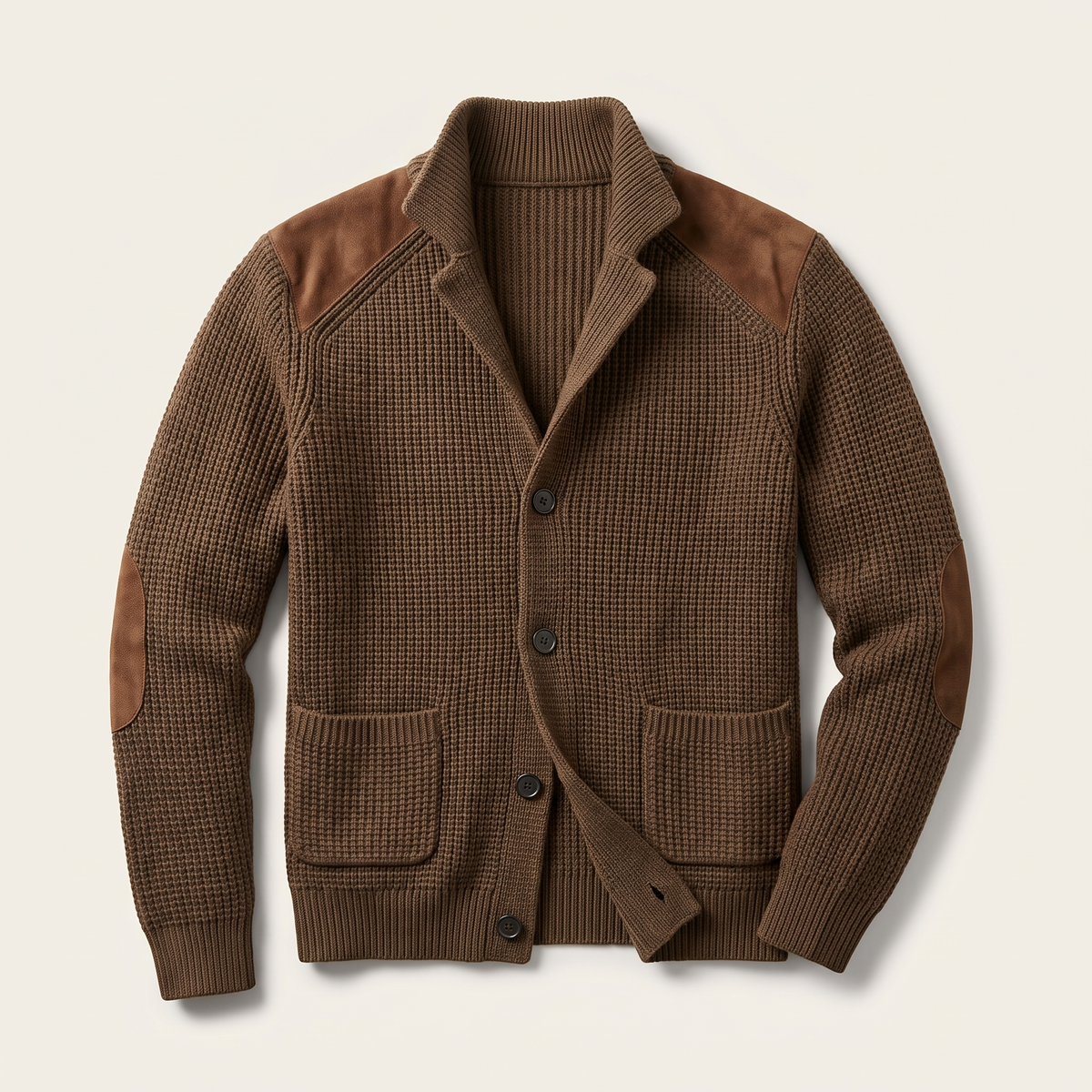 Cardigan homme maille col châle à empiècements