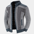 Cardigan homme maille structurée col montant zippé