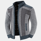 Cardigan homme maille structurée col montant zippé