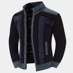 Cardigan homme maille structurée col montant zippé