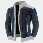 Cardigan homme maille structurée col montant zippé