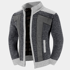 Cardigan homme maille structurée col montant zippé