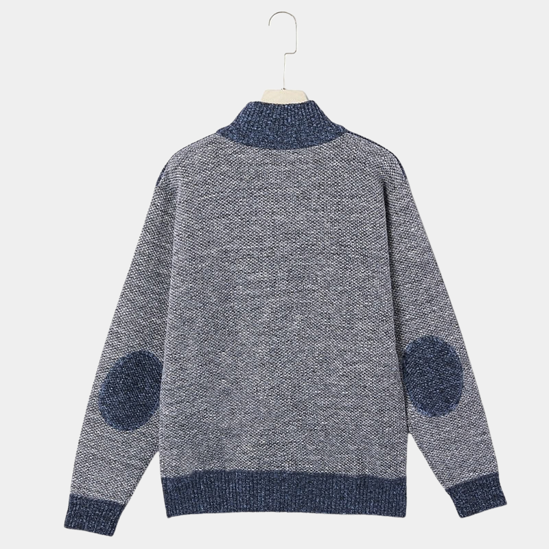 Cardigan homme maille structurée col montant zippé