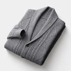 Cardigan homme maille torsadée col châle