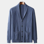 Cardigan homme maille torsadée col châle