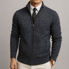 Cardigan homme maille zippé col montant