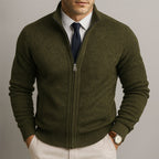 Cardigan homme maille zippé col montant