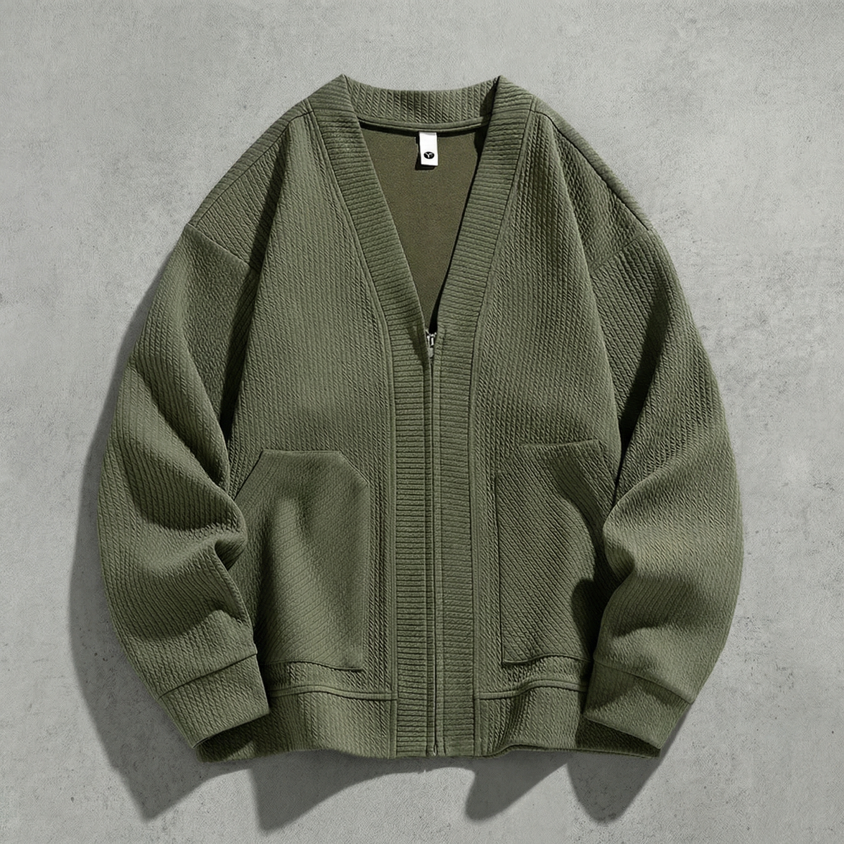 Cardigan homme oversize zippé à poches