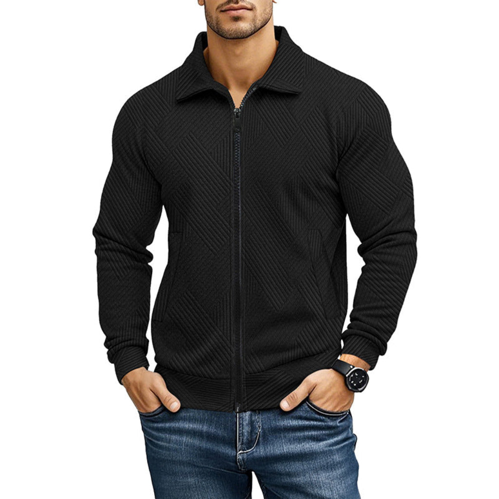 Cardigan homme texturé à col classique