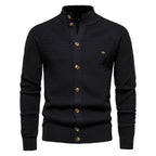 Cardigan homme texturé col montant