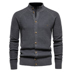 Cardigan homme texturé col montant