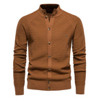 Cardigan homme texturé col montant