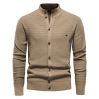 Cardigan homme texturé col montant