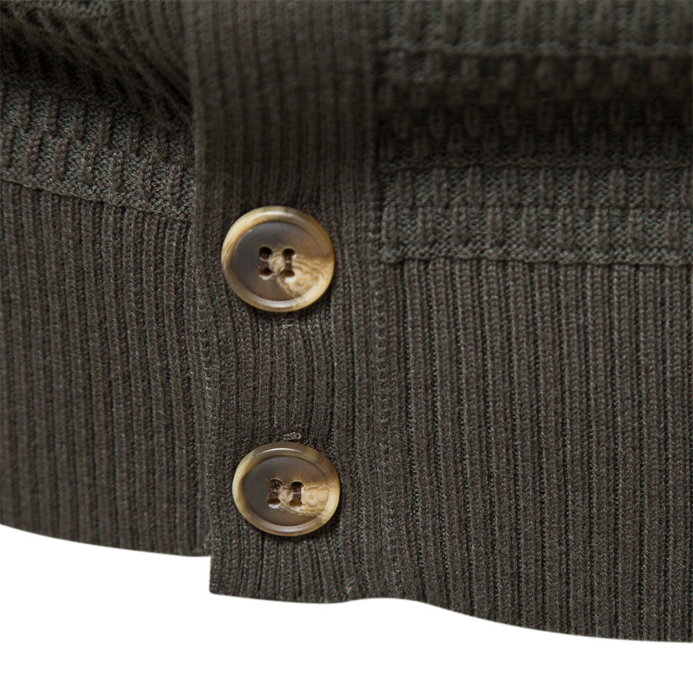 Cardigan homme texturé col montant