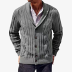 Cardigan homme torsadé à col châle pour