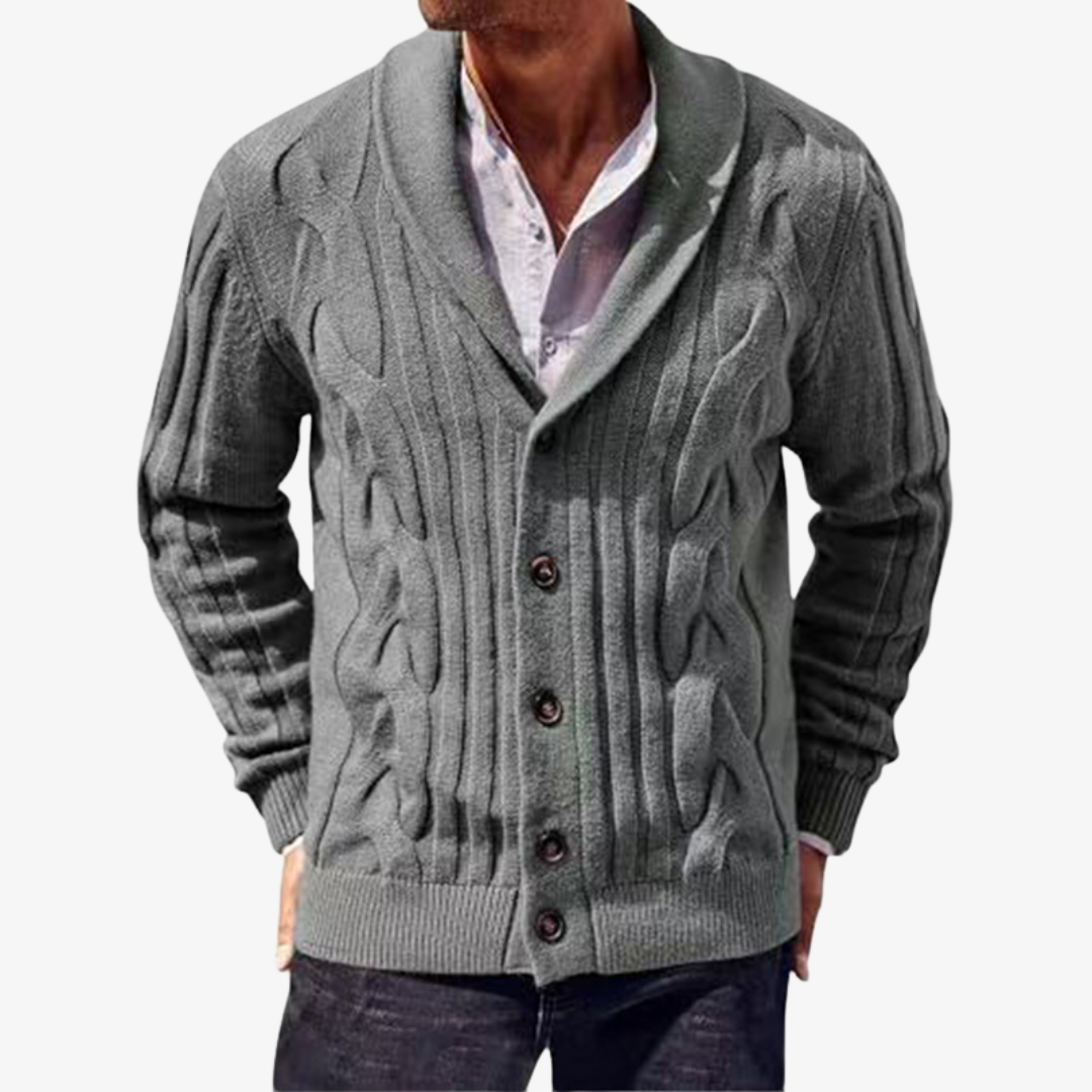 Cardigan homme torsadé à col châle pour