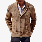 Cardigan homme torsadé à col châle pour