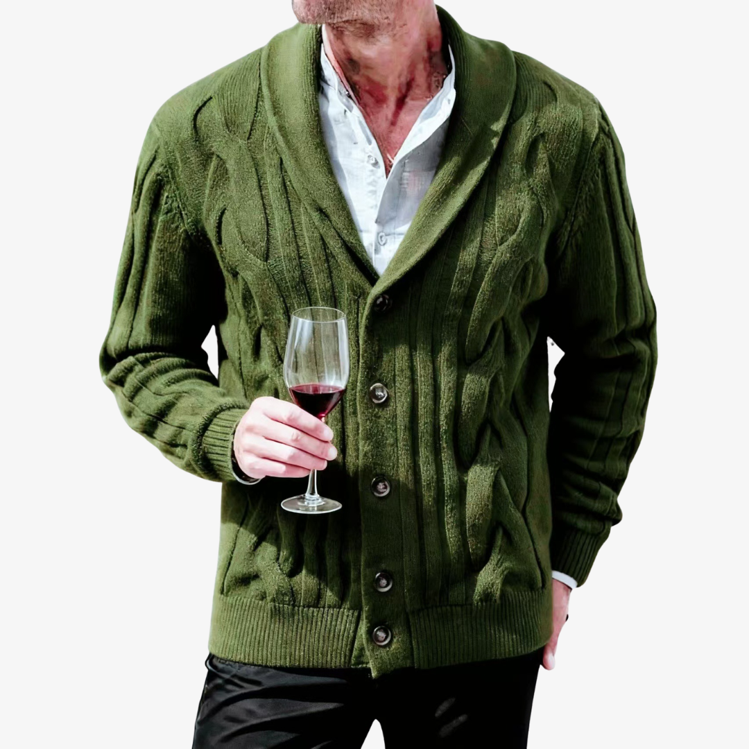 Cardigan homme torsadé à col châle pour