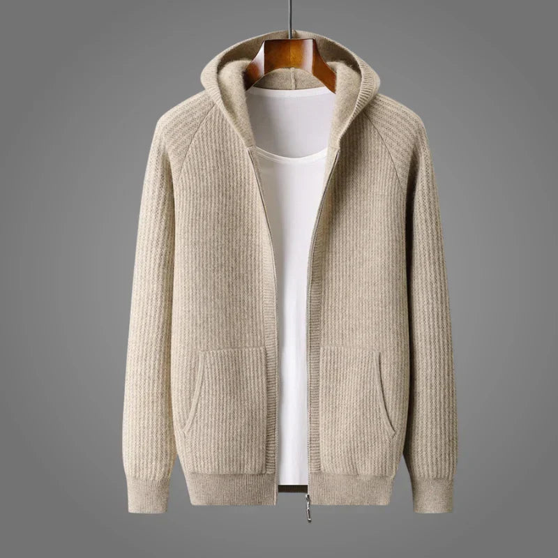 Cardigan homme zippé à capuche