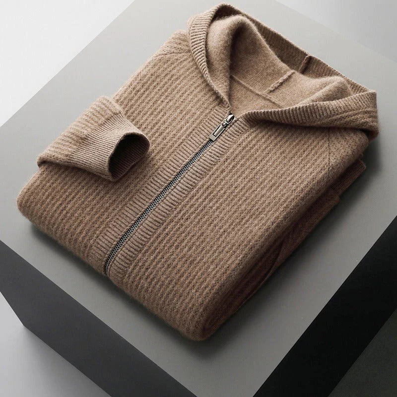 Cardigan homme zippé à capuche