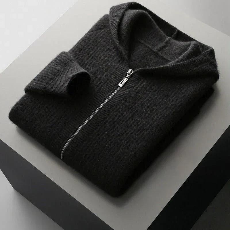 Cardigan homme zippé à capuche