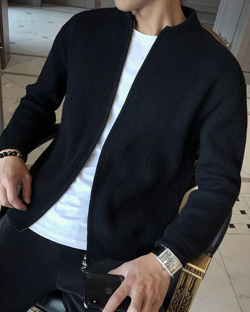 Cardigan zippé en maille pour homme