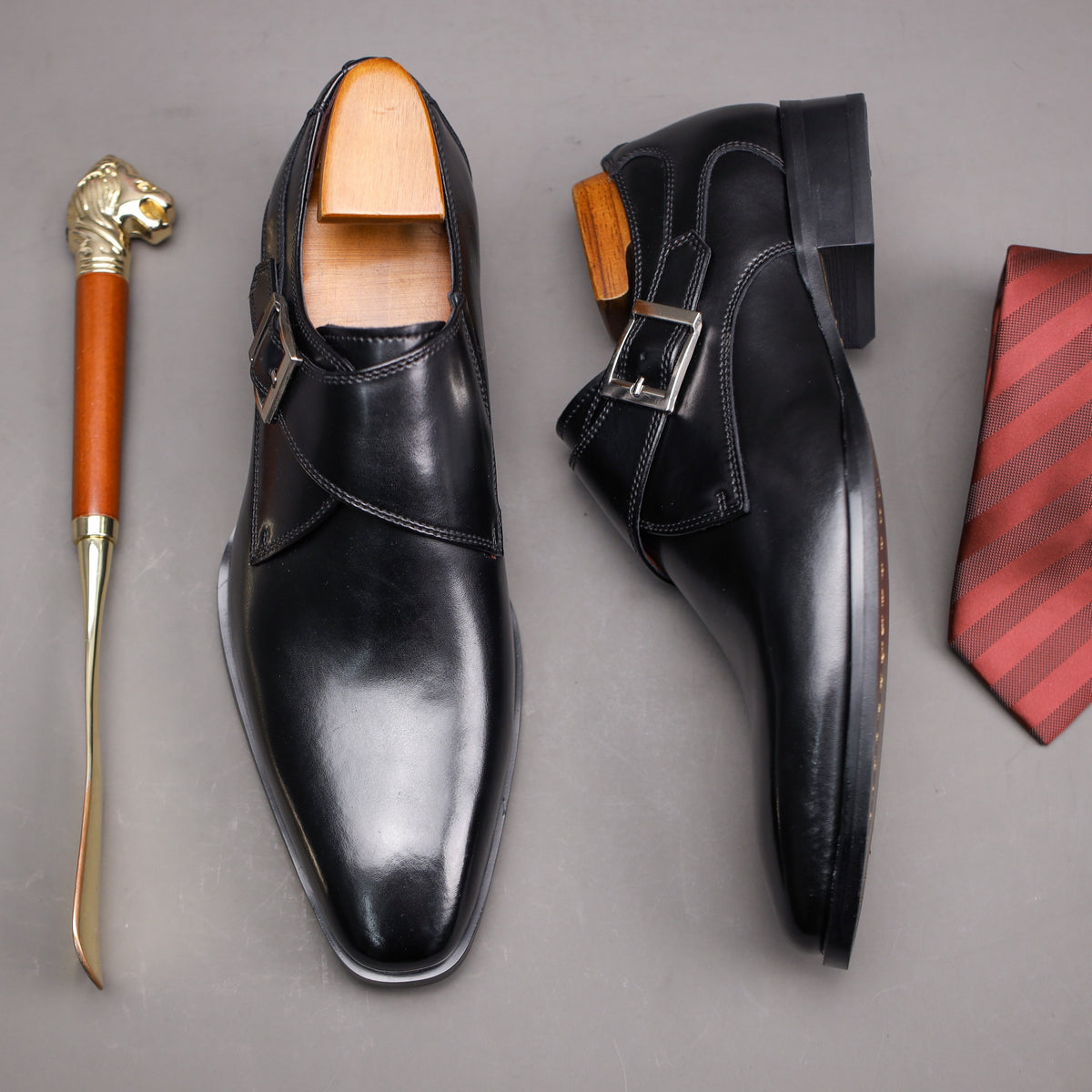 Chaussures Monk Strap à boucle pour homme
