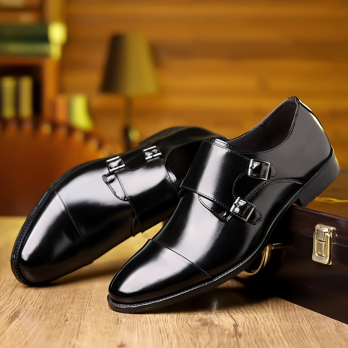 Chaussures Monk Strap à double boucle pour homme