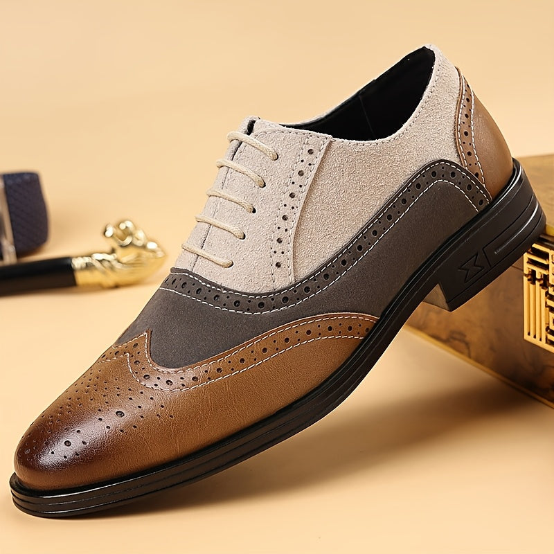 Chaussures Oxford Brogue à lacets pour homme