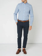 Chemise à carreaux boutonnée pour homme